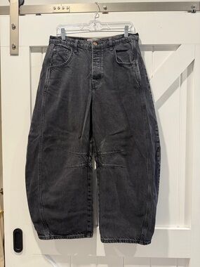 We The Free Washed Black Wide Leg Jeans